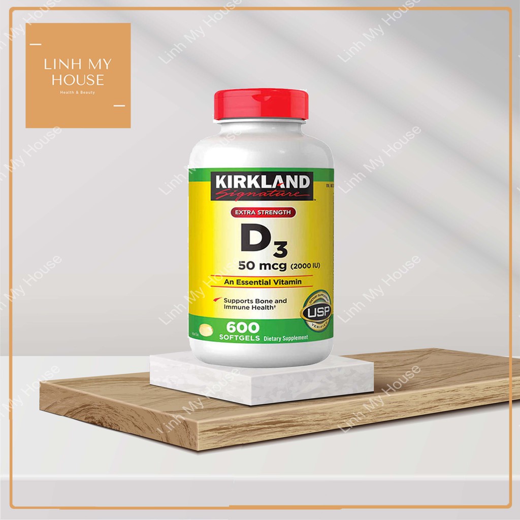 Viên uống bổ sung Vitamin D3 Kirkland Signature Vitamin D3 2000IU 600 viên