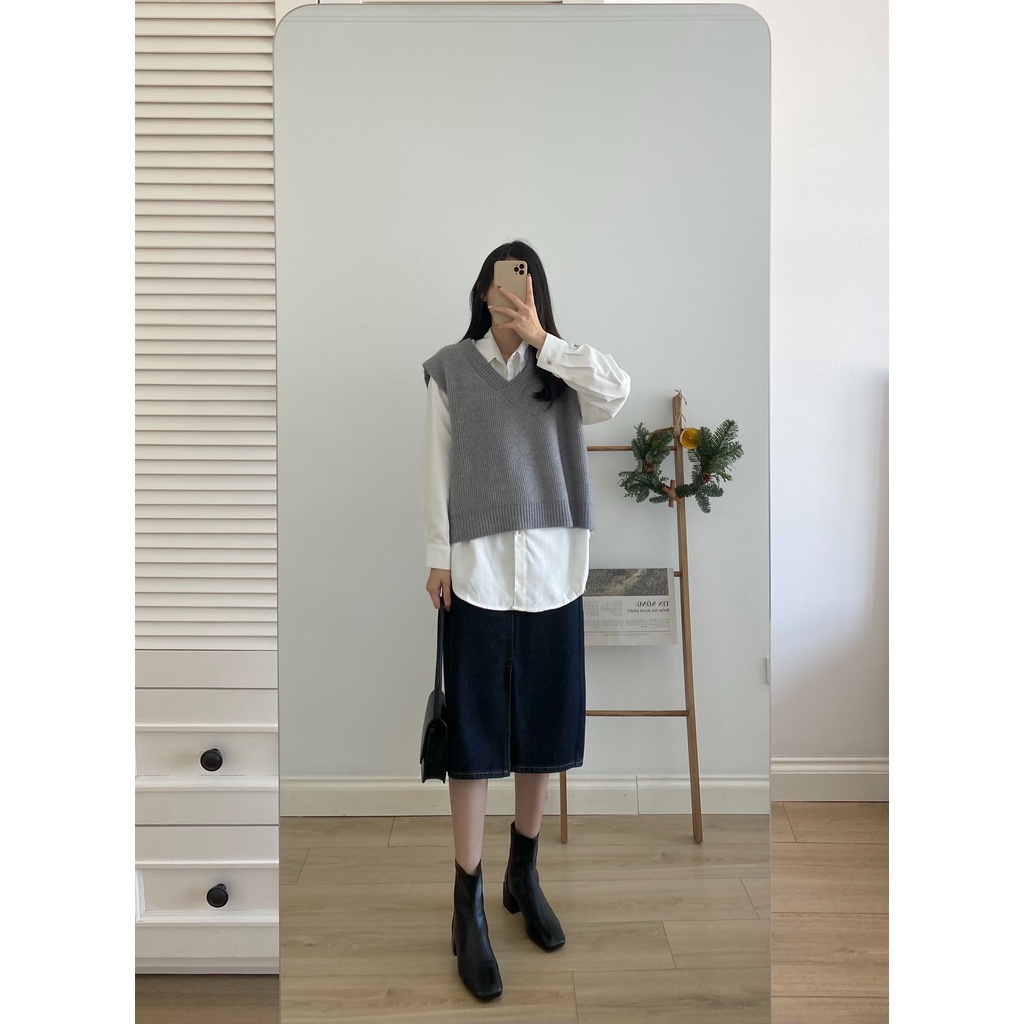 Áo gile len vân dọc _ A0333 | BigBuy360 - bigbuy360.vn