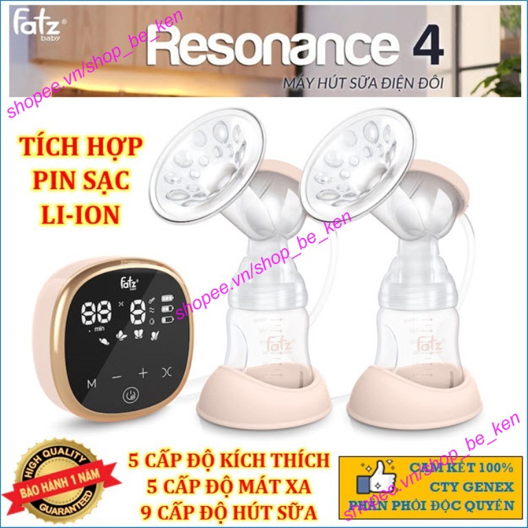 Máy hút sữa điện đôi Fatzcao cấp có pin sạc Fatzbaby - Resonance 3, 4, 5 - FB1160VN, FB1182VN, FB1180VNH, FB1180VNG)