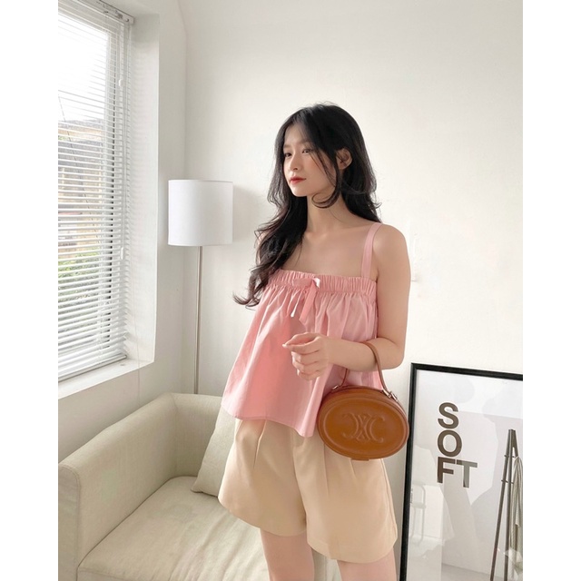 YU CHERRY | Áo babydoll nữ nơ nhỏ trước ngực Bowy Top YA380