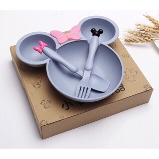 Bộ bát ăn dặm lúa mạch hình Mickey cho bé