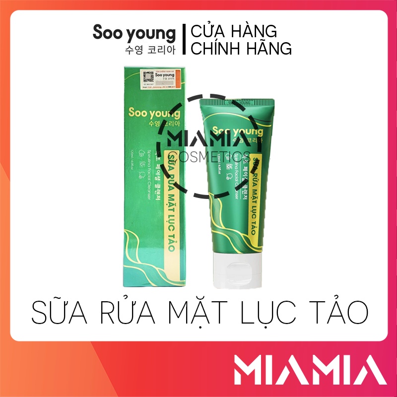 Combo Sữa Rửa Mặt Lục Tảo Soo Young + Combo Kem Và Serum Mụn Soo Young Chính Hãng