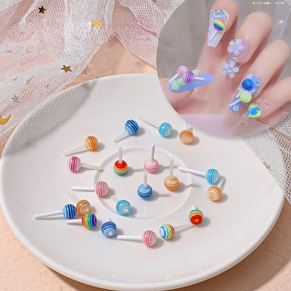 Vật Liệu Trang Trí Móng Tay 3D DIY Hình Kẹo Mút Và Bướm Cho Nữ