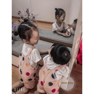 Set yếm hồng chấm bi cho bé