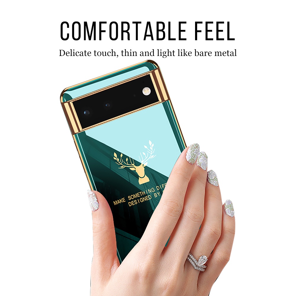 Ốp Điện Thoại Silicone Mềm Mạ GKK Họa Tiết Hươu Chống Va Đập Cho Google Pixel 6 Pro Google Pixel 6 Pro
