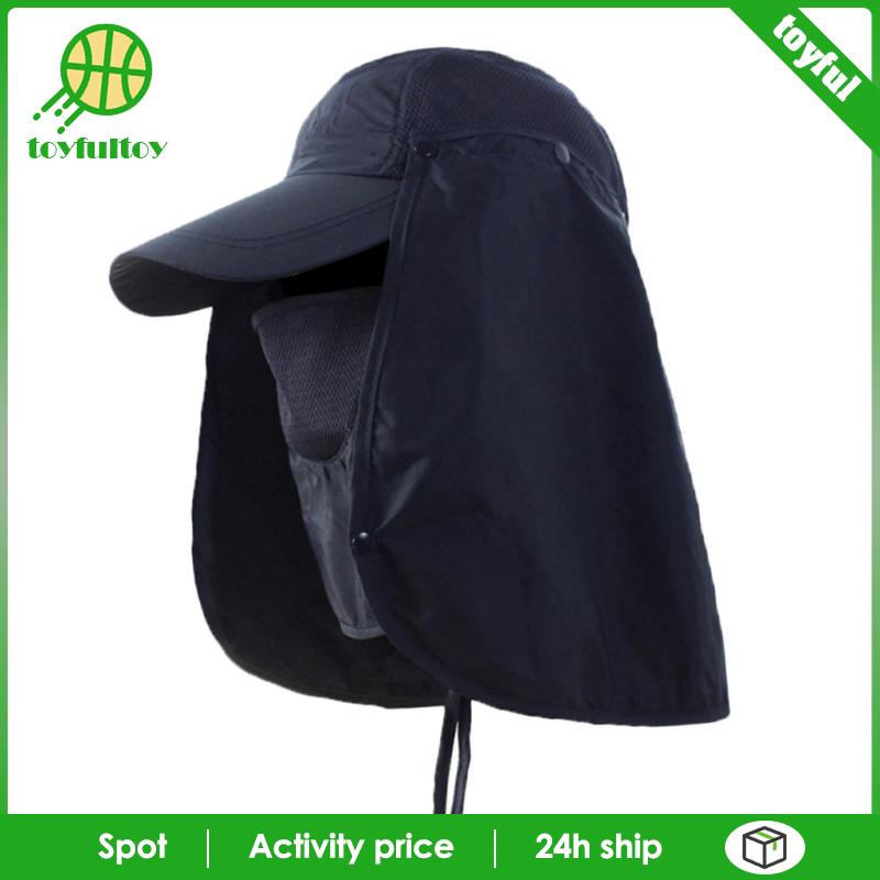 Mũ Lưỡi Trai Có Tấm Che Phủ Cổ Chống Nắng Màu Xanh Dương Đậm Dùng Khi Câu Cá Ngoài Trời