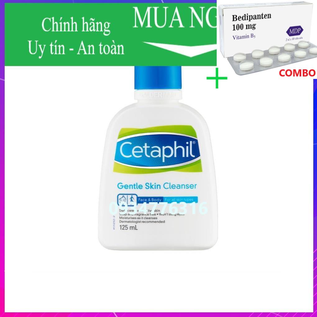 Combo Bedipanten 100mg +  ✅ Sữa Rửa Mặt Dịu Nhẹ Cetaphil Gentle Skin Cleanser 125ml