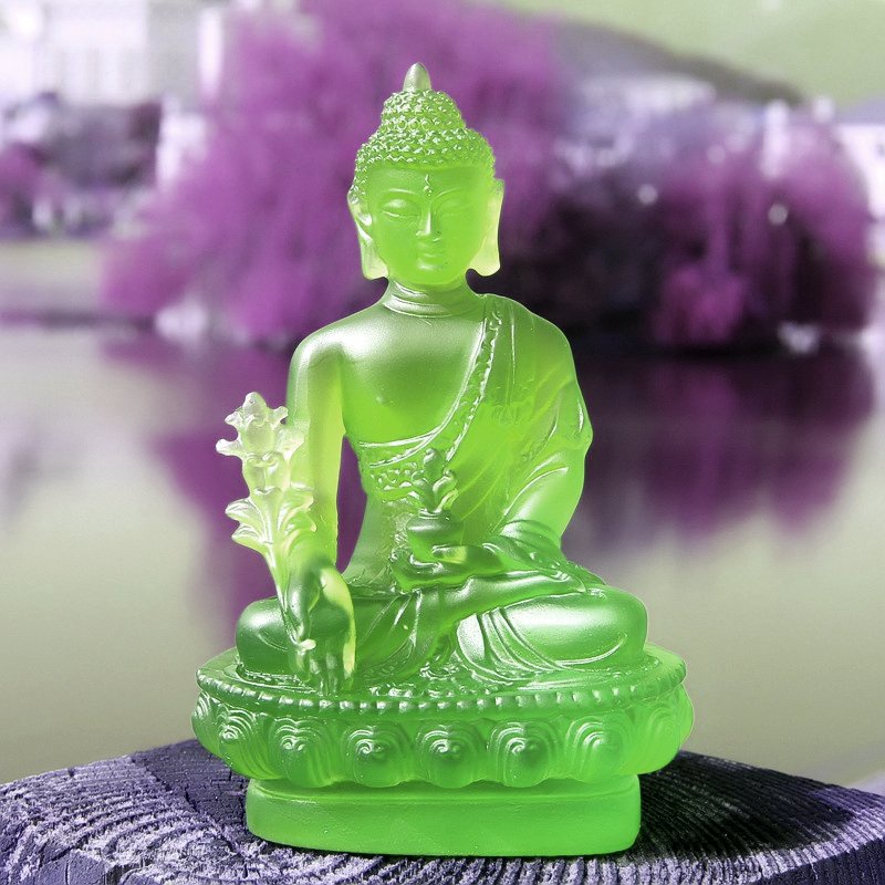 Tượng Phật Dược Sư Lưu Ly (Cao 13 cm) - Xanh lá ( Xanh lục)