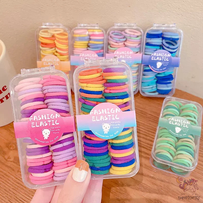 Dây Buộc Tóc Co Giãn Cao Màu Sắc Ngọt Ngào Phong Cách Hàn Quốc Cho Nữ