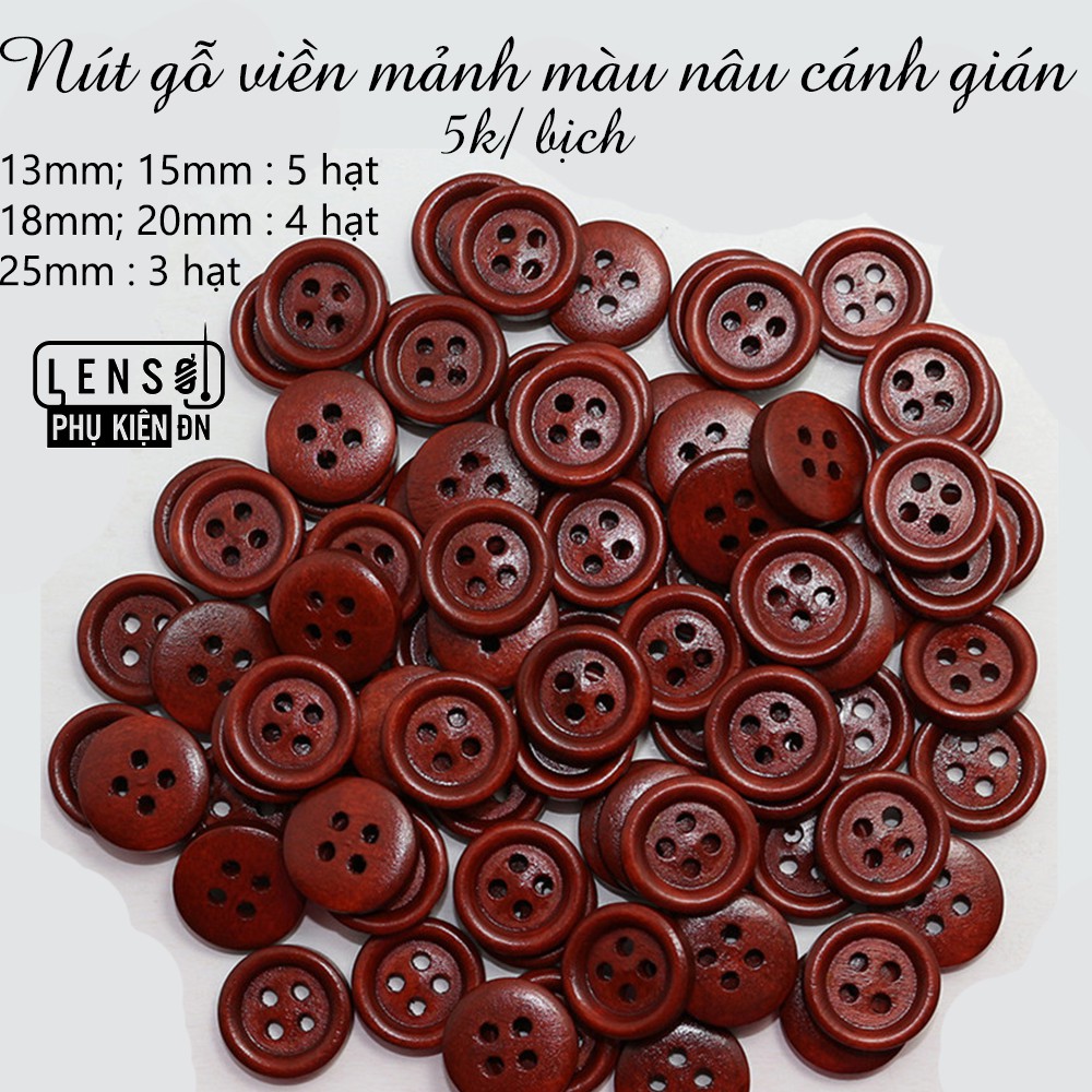 Cúc áo handmade, chất liệu gỗ, an toàn khi sử dụng