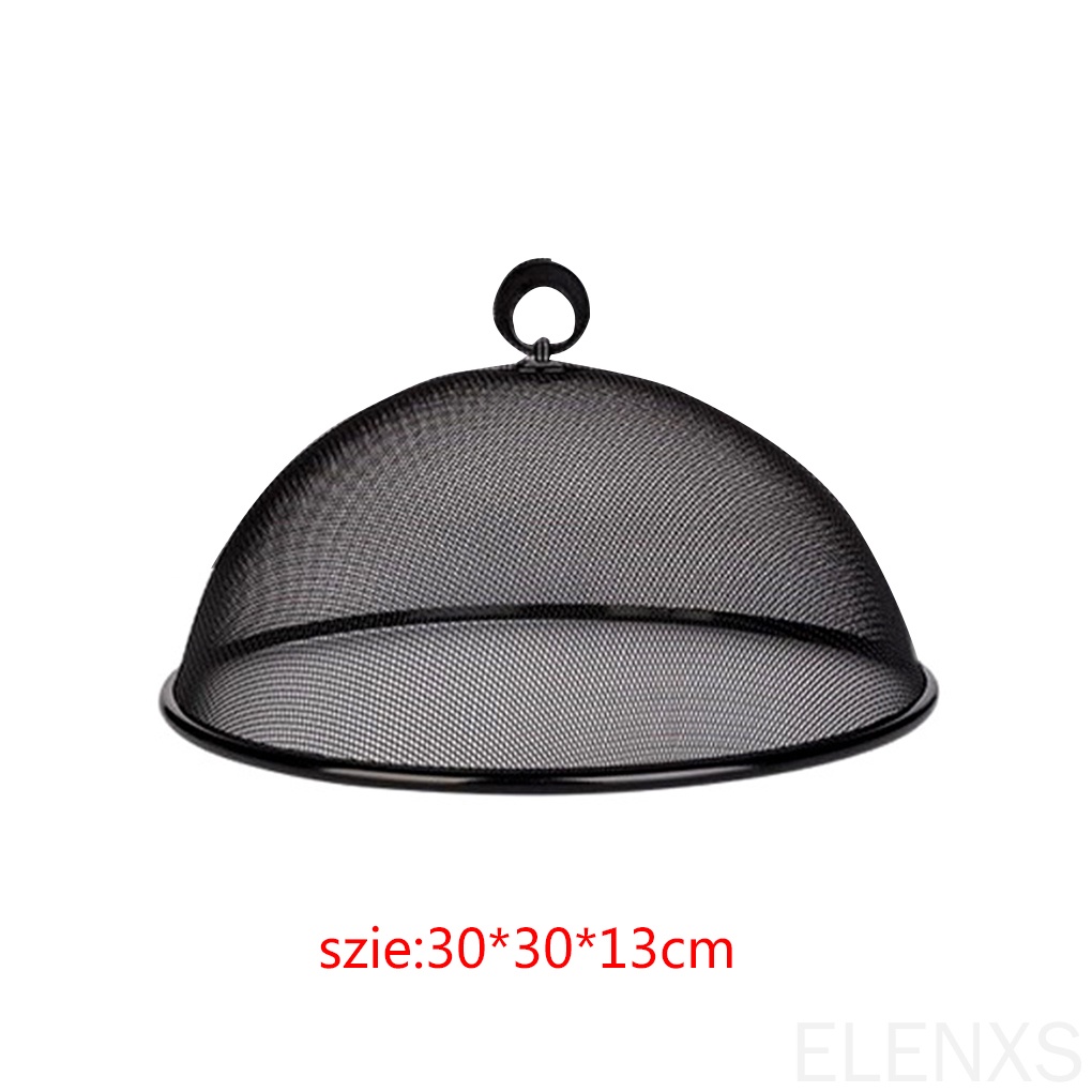 Nắp Đậy Đĩa Thức Ăn Hình Tròn Bằng Thép Không Gỉ Màu Đen Chống Bụi Chống Ruồi