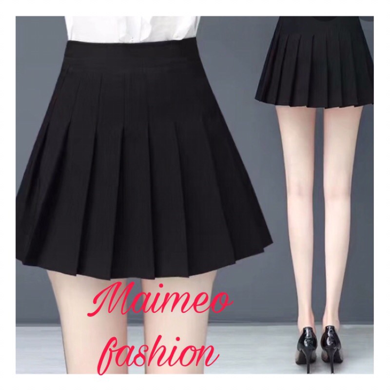 [Mã WASTUP giảm 10% tối đa 30K đơn 99K] (SIÊU SALE) CHÂN VÁY XẾP LY MÀU ĐEN PHONG CÁCH HÀN QUỐC