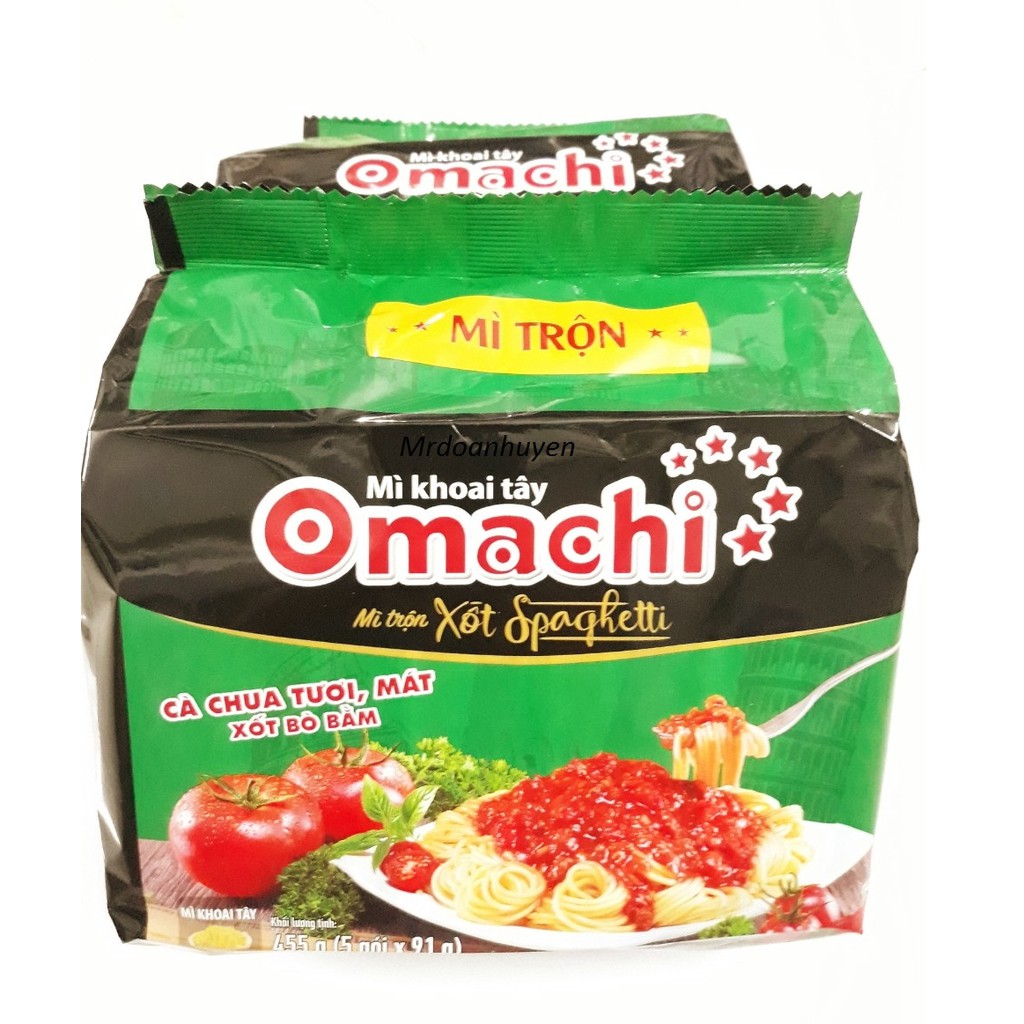 Bịch 5 Gói 91g Mì Trộn Khoai Tây Omachi Xốt Spaghetti