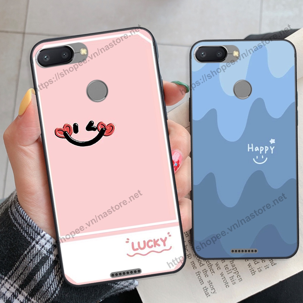 Ốp lưng Xiaomi Redmi 6 / Redmi 6A mặt cười, họa tiết caro đơn giản đẹp cute