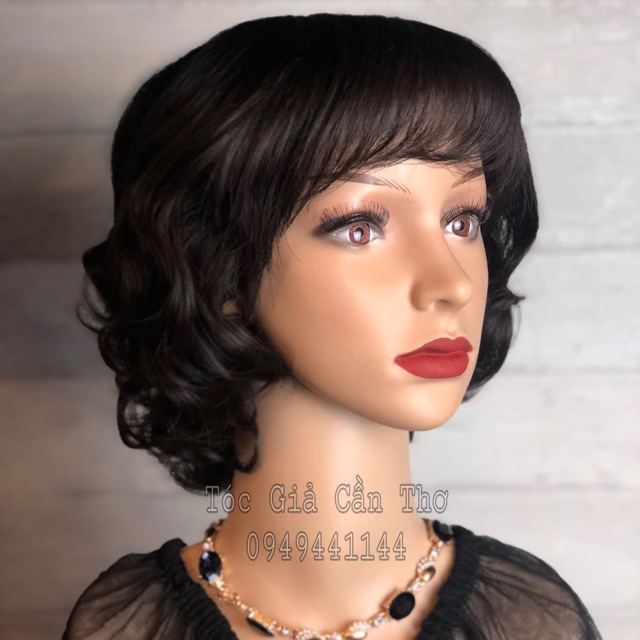 TÓC BỘ XOĂN TÉM TRUNG NIÊN NÂU ĐEN