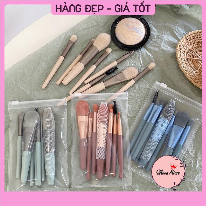 Bộ Cọ Trang Điểm Vintage 8 Món Siêu Cute Trong Túi Zip