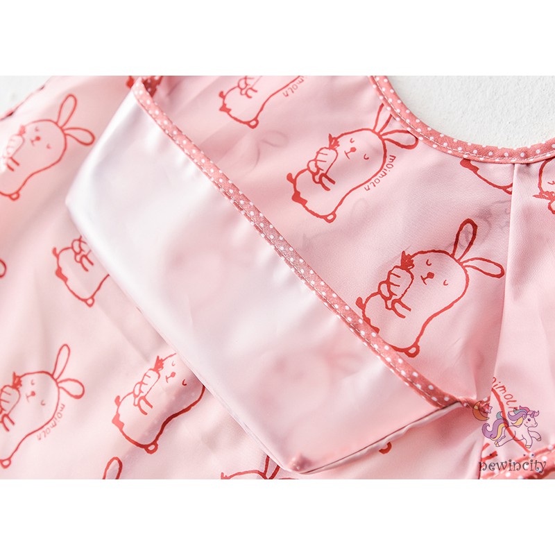 Yếm ăn dặm tay dài chống nước cho bé