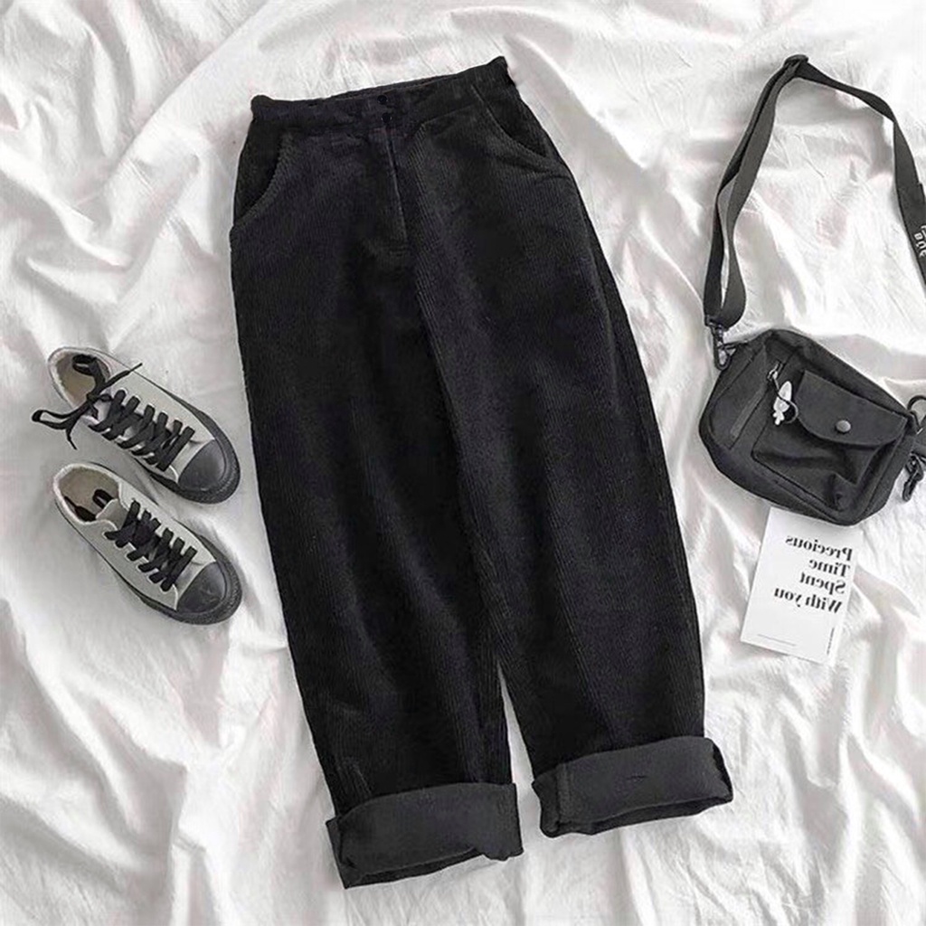 Quần Baggy Nhung Tăm Cạp Chun - Quần Dài Nữ | BigBuy360 - bigbuy360.vn