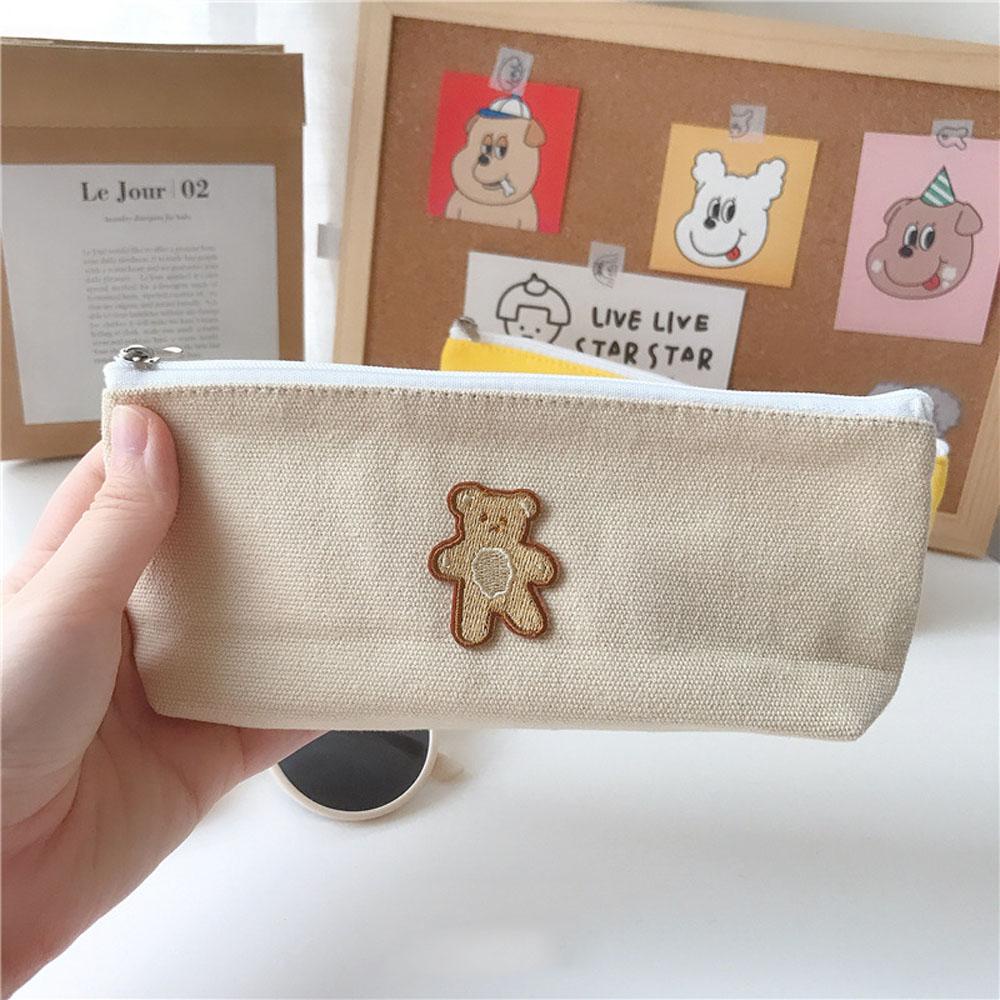 Túi Đựng Bút Bằng Vải Canvas Thiết Kế Đơn Giản Xinh Xắn