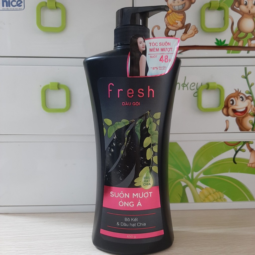 DẦU GỘI FRESH BỒ KẾT SIÊU  MƯỢT ÓNG Ả, TINH DẦU BƯỞI GIẢM GẪY RỤNG TÓC CTY MỸ PHẨM SÀI GÒN 650G