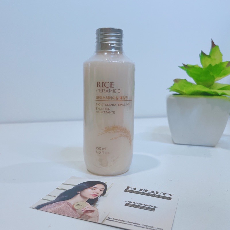 Sữa dưỡng ẩm trắng da chiết xuất từ gạo vitamin B vitamin E The Face Shop Rice Ceramide Moisturizing Emulsion 150ml