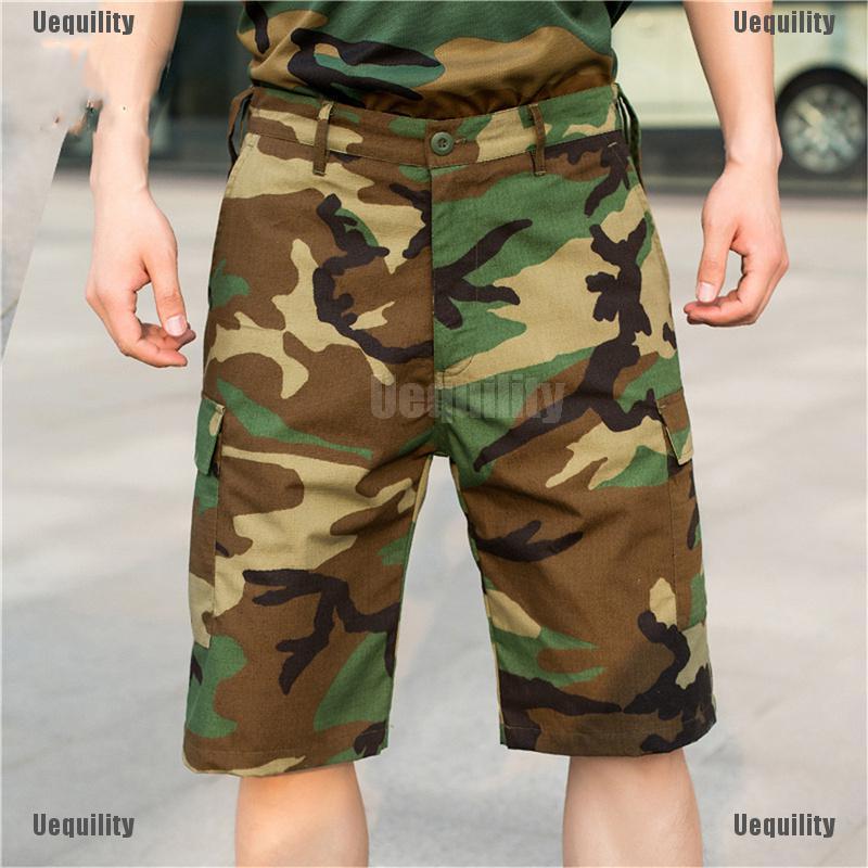 [Uequility] Men CP ACU Camouflage Casual Short Pants Cargo Waterproof Milltary Trousers