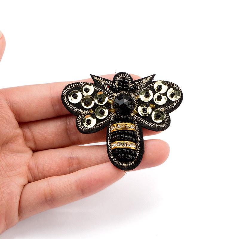 Qiao Miếng Vá Quần Áo Đính Hạt Cườm Pha Lê Hình Con Ong Thời Trang May Vá Thủ Công DIY