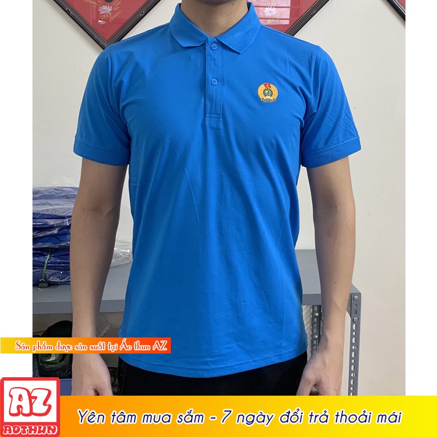 Áo thun đồng phục thêu logo công đoàn Việt Nam - Vải cá sấu poly cao cấp AT01