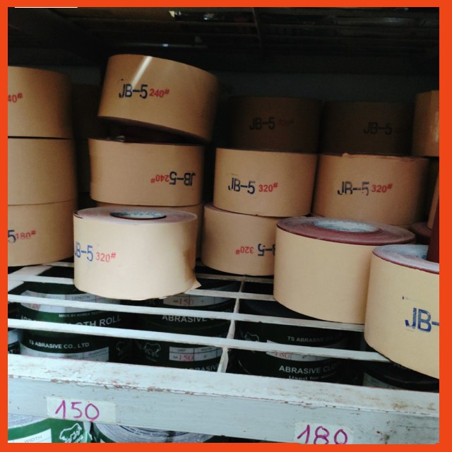 Giấy Ráp JB cát 150 (cc150) (cuộn 40m), ráp cuộn, dùng để đánh bằng tay