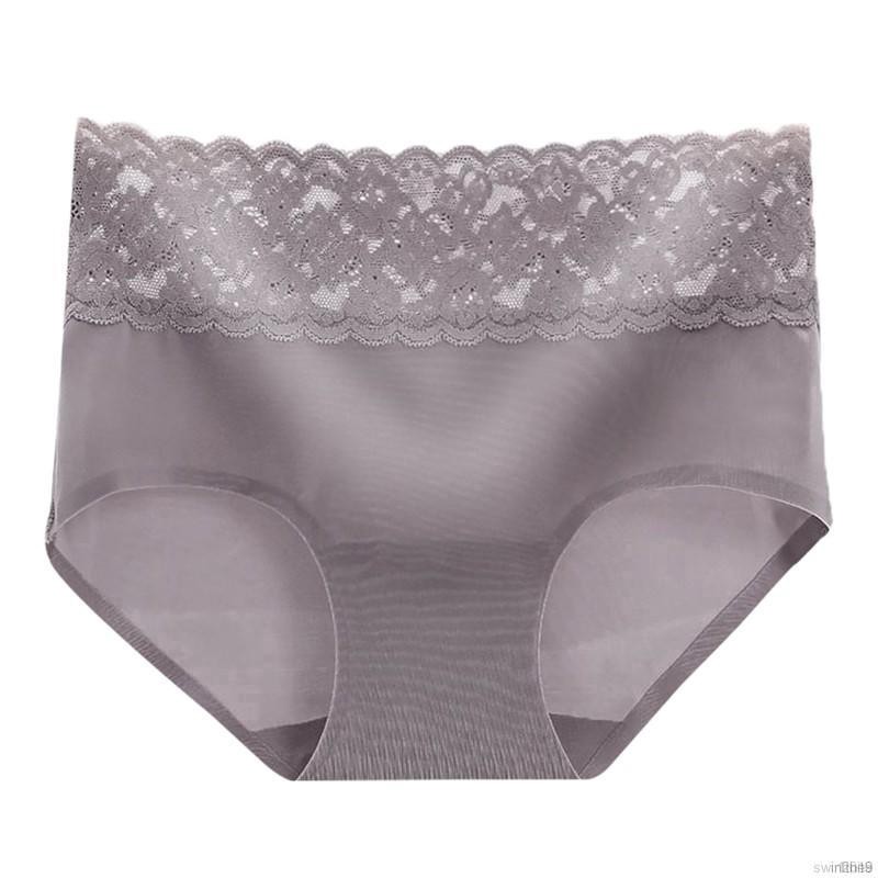 Women Beautiful Sweet Solid Color Lace High Elastic Waist Soft Briefs | BigBuy360 - bigbuy360.vn