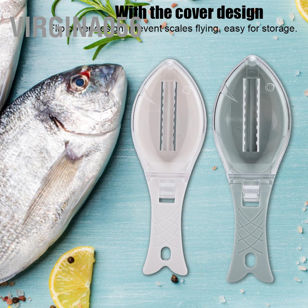 Virgina056 Fast Remove Fish Skin Scraping Brush Plastic Scraper Kitchen Cleaning Fishes Knife