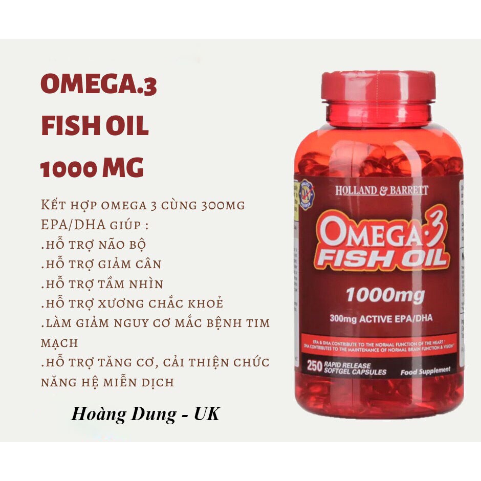 DẦU CÁ OMEGA3 UK lọ 250v
