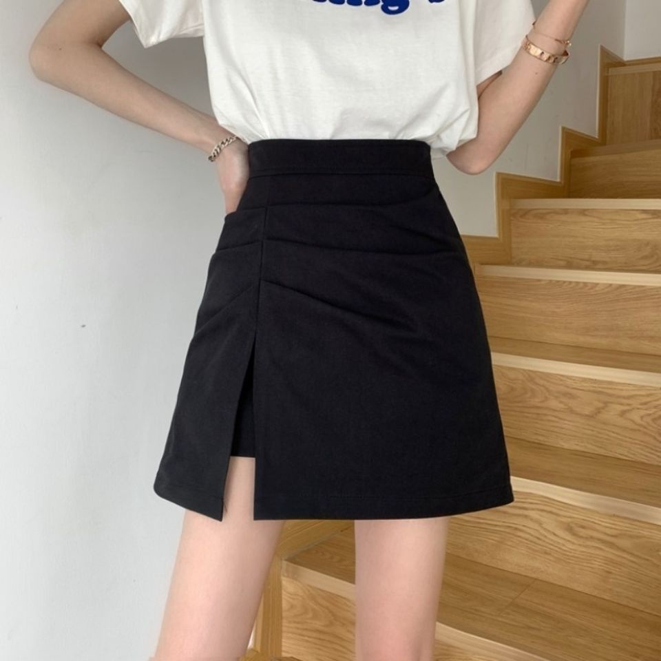 B&amp;G Chân váy jean Dáng Chữ A Lưng Cao Thiết Kế Xẻ Tà Thời Trang Cá Tính váy nữ WT-DQ-03