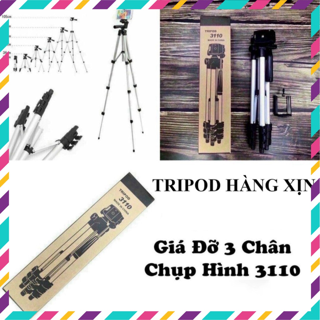 Giá Đỡ Điện Thoại 3 Chân Tripod 3110 Và Điều Khiển Remote Chụp Ảnh Tương Thích Nhiều Dòng Máy