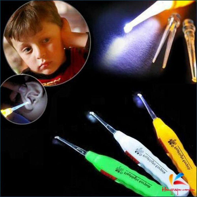 Cây lấy ráy tai có đèn flash light 3 đầu ép nhiệt