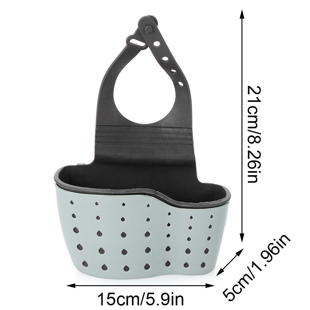 DAPHNE Eco-Friendly Storage Basket Adjustable Drop Hanging Bags Sink Holder Kitchen Sucker Bathroom Hollow Out Sponge Soap Drain Rack/Multicolor