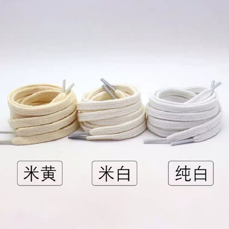 ★Ke Foot Best★Phù Hợp Set 7 / 6 Cặp Dây Giày Thể Thao Canvas Màu Trắng Thuần Khiết Cỡ Nhỏ Phong Cách Đức Cho Nam Và Nữ