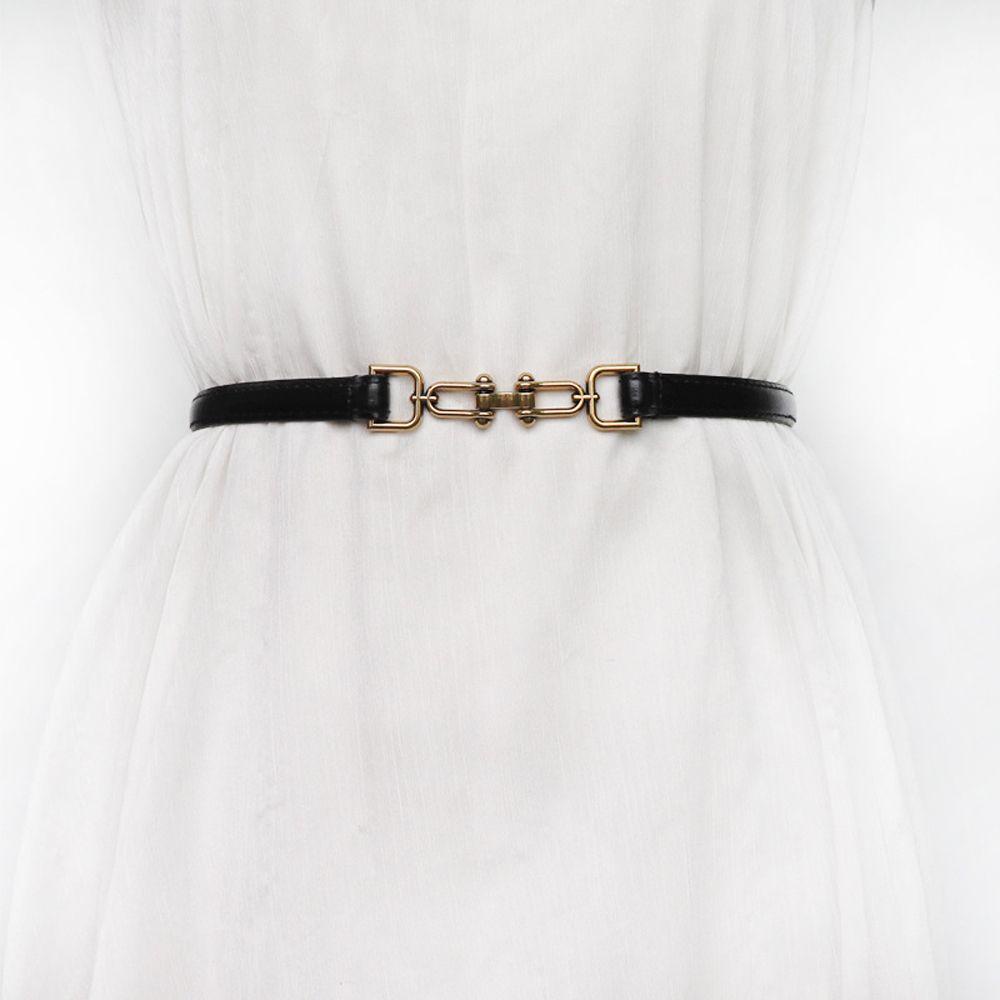 Thắt Lưng Da Pu Khoá Kim Loại Phong Cách Retro Cho Nữ