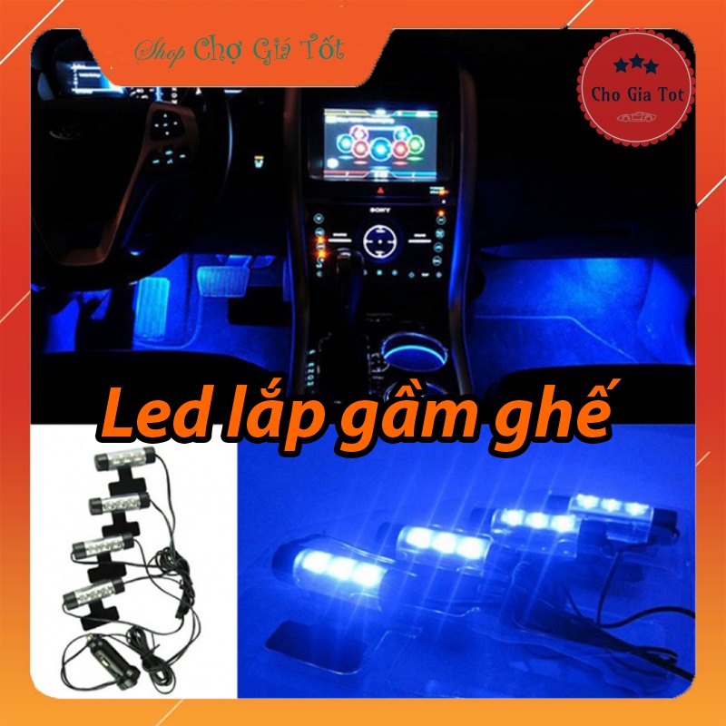 Bộ 4 đèn LED chiếu gầm ghế ô tô
