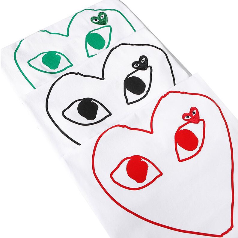 Áo Thun Tay Ngắn Thêu Hình Trái Tim Thời Trang Cho Nam Nữ