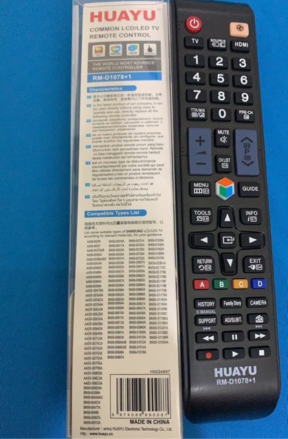 REMOTE ĐIỀU KHIỂN TIVI SAMSUNG LCD LED SMART 1078 HÀNG HỘP HUAYU