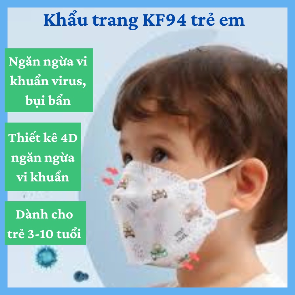 Khẩu trang KF94 trẻ em cao cấp  bịch 10 cái