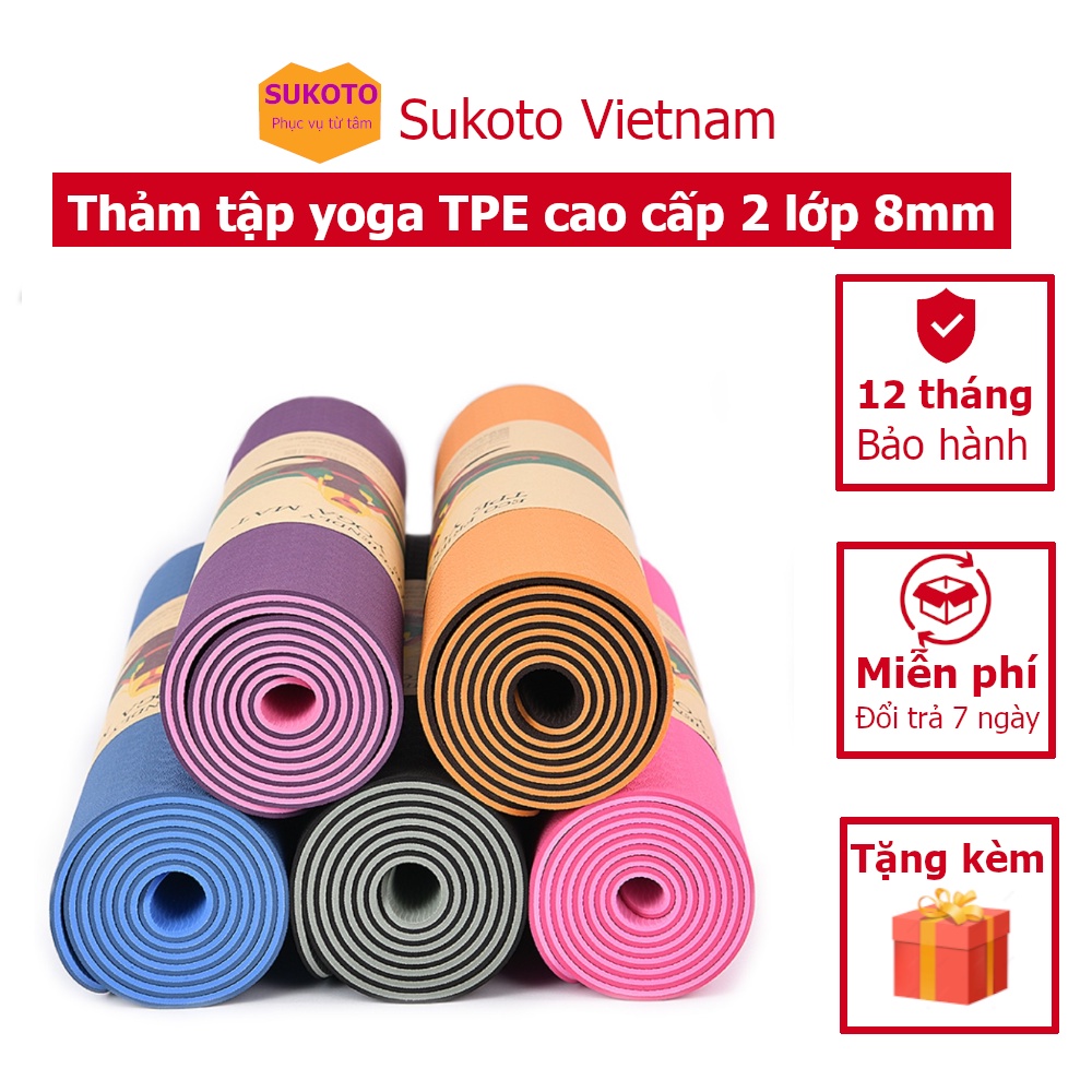 Thảm tập yoga TPE cao cấp 2 lớp 8mm