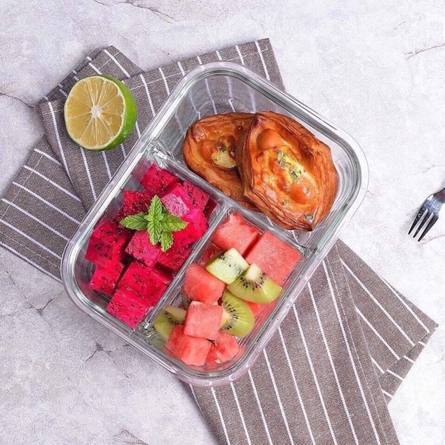 { Hộp cơm văn phòng tự chọn 2 - 3 ngăn} Hộp đựng thức ăn, thực phẩm thủy tinh cao cấp chia ngăn(Có Nắp) | BigBuy360 - bigbuy360.vn