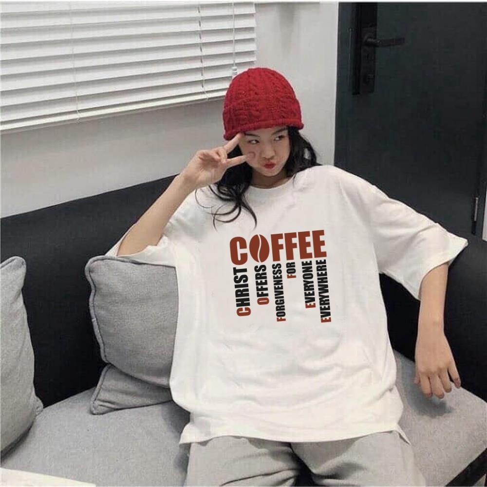 ÁO THUN TAY LỠ THỜI TRANG CHRIST COFFE PHONG CÁCH HÀN QUỐC AOMI