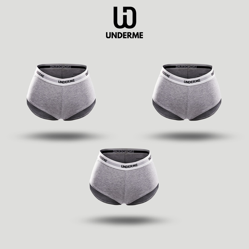 Combo 3 quần lót nữ Underme dáng BOYSHORT kiểu ngang đùi kín đáo khi mặc váy ngắn an toàn - UDM004