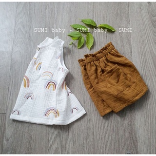 bộ xô muslin ngộ nghĩnh mùa hè