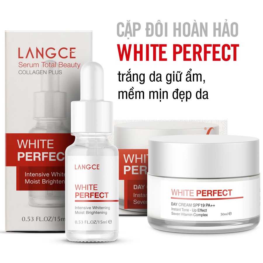 BỘ DƯỠNG TRẮNG DA, GIỮ ẨM MỀM MỊN ĐẸP DA WHITE PERFECT Se+Cr LANGCE