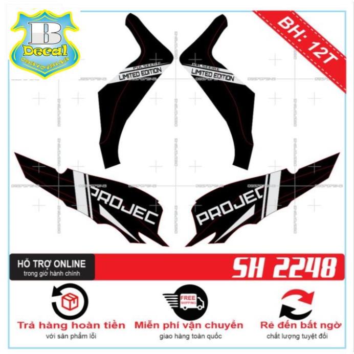 ( Quí khách vui lòng mang ra tiệm cho thợ dán ) Tem SH 2020 LIMITED EDITION TRẮNG DÁN XE ĐEN [Bi Decal]