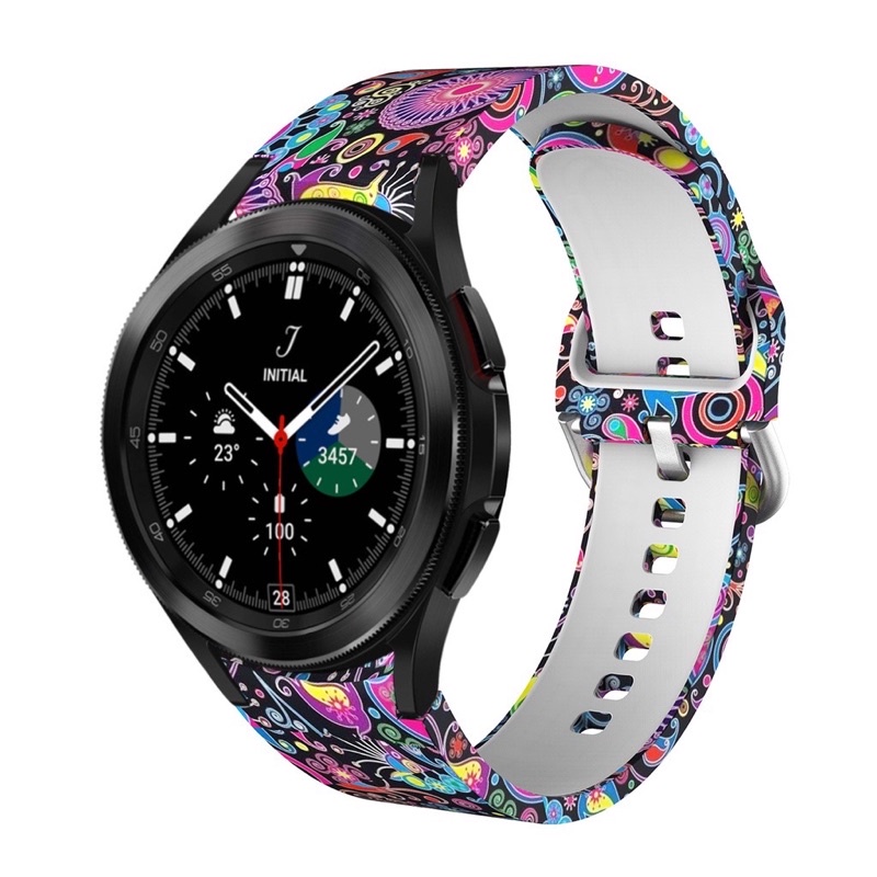 Dây đeo thay thế Slicon hoa lá cành cho đồng hô thông minh Samsung Watch 4 40mm ,44mm